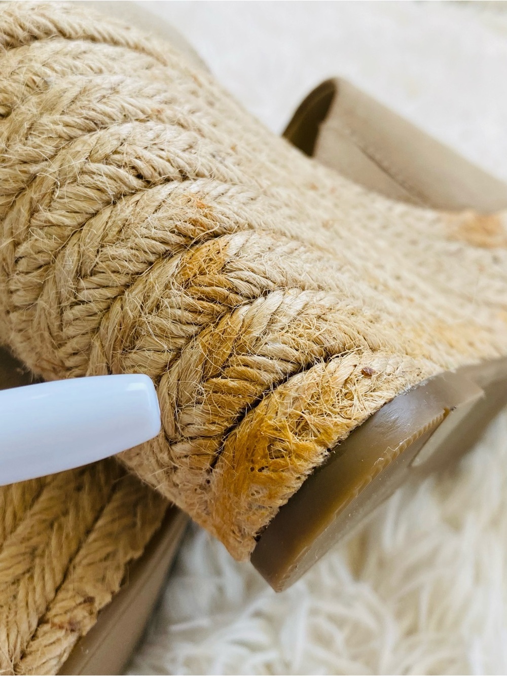 Marc Fisher Beige Suede Espadrille Platform Wedge Sandals Size 8M - Picture 8 of 15